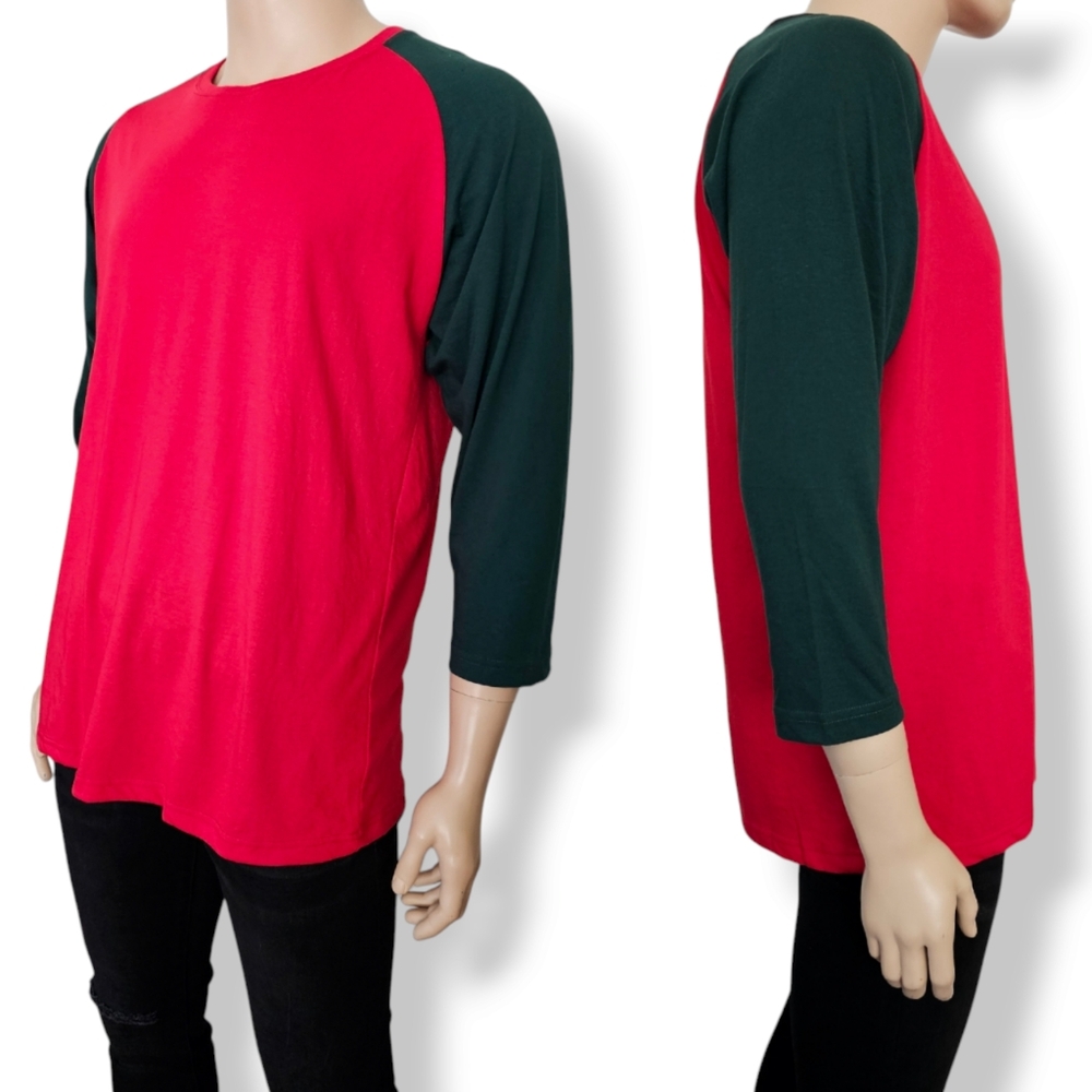 Victorious Red & Green Raglan Baseball T-Shirt